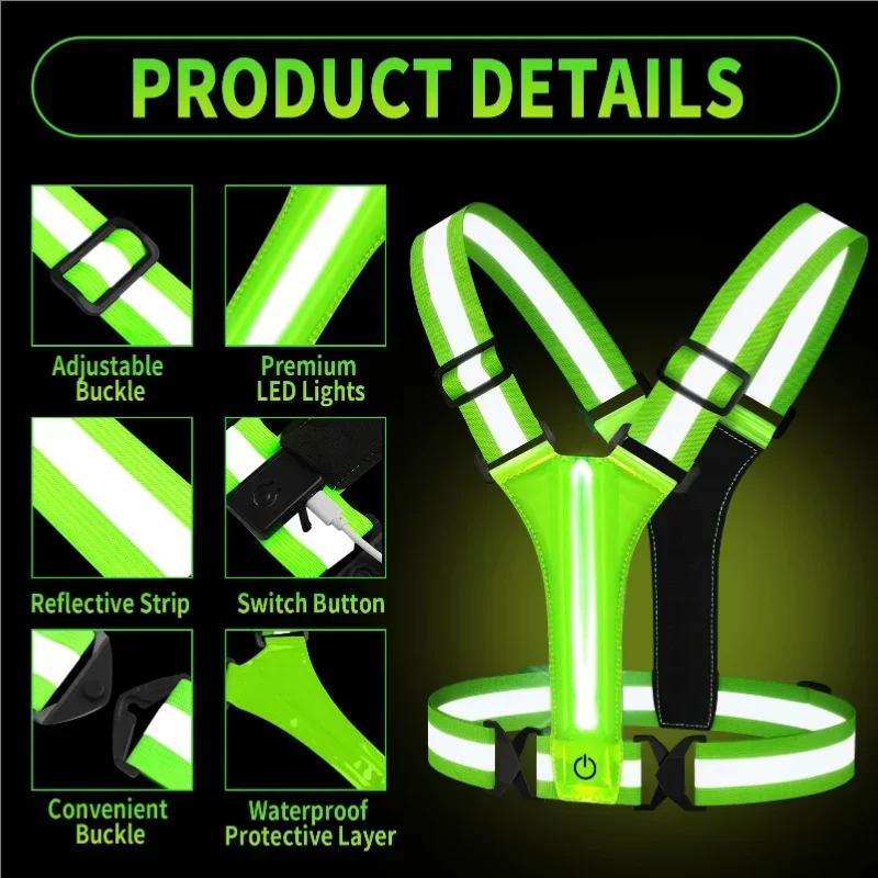 LED Reflective Vest Running Ge - đánh giá và giá Running Gear For Night
